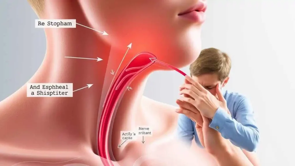 cough while eating,cough after drinking water,why do I cough when I swallow,acid reflux and coughing,dysphagia symptoms,causes of coughing during meals,chronic cough while eating,GERD cough,nerve issues causing coughing,swallowing problems and cough,postnasal drip and coughing,laryngopharyngeal reflux,aspiration pneumonia symptoms,neurological causes of coughing,food-induced coughing,throat irritation from eating,esophageal spasms and cough,allergic reaction causing cough,asthma and coughing while eating,how to stop coughing after drinking,medical reasons for coughing while swallowing,armdeals