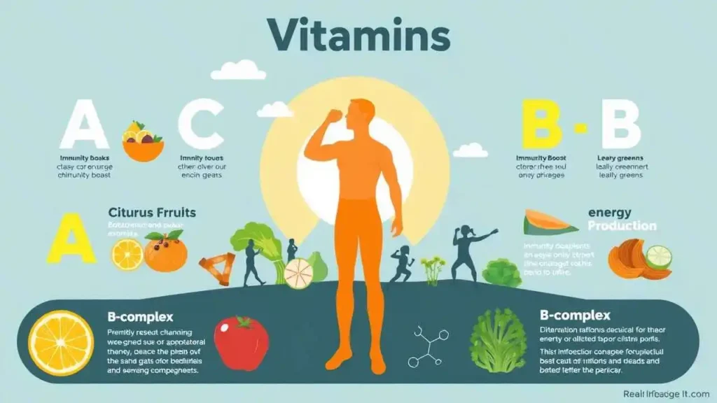 How vitamins support the body,Vitamins for immune system,Vitamins for energy,Essential vitamins,Vitamin functions in the body,Natural food sources of vitamins,Best vitamins for health,Vitamins and immunity,Energy boosting vitamins,Vitamins for overall wellness,Immune support vitamins,Vitamins from food,Vitamin-rich foods,Benefits of essential vitamins,Water-soluble vitamins,Fat-soluble vitamins,Vitamins for vitality,Nutrient-rich diet,Vitamins and energy levels,Immune-boosting nutrients,Daily vitamin needs,armdeals